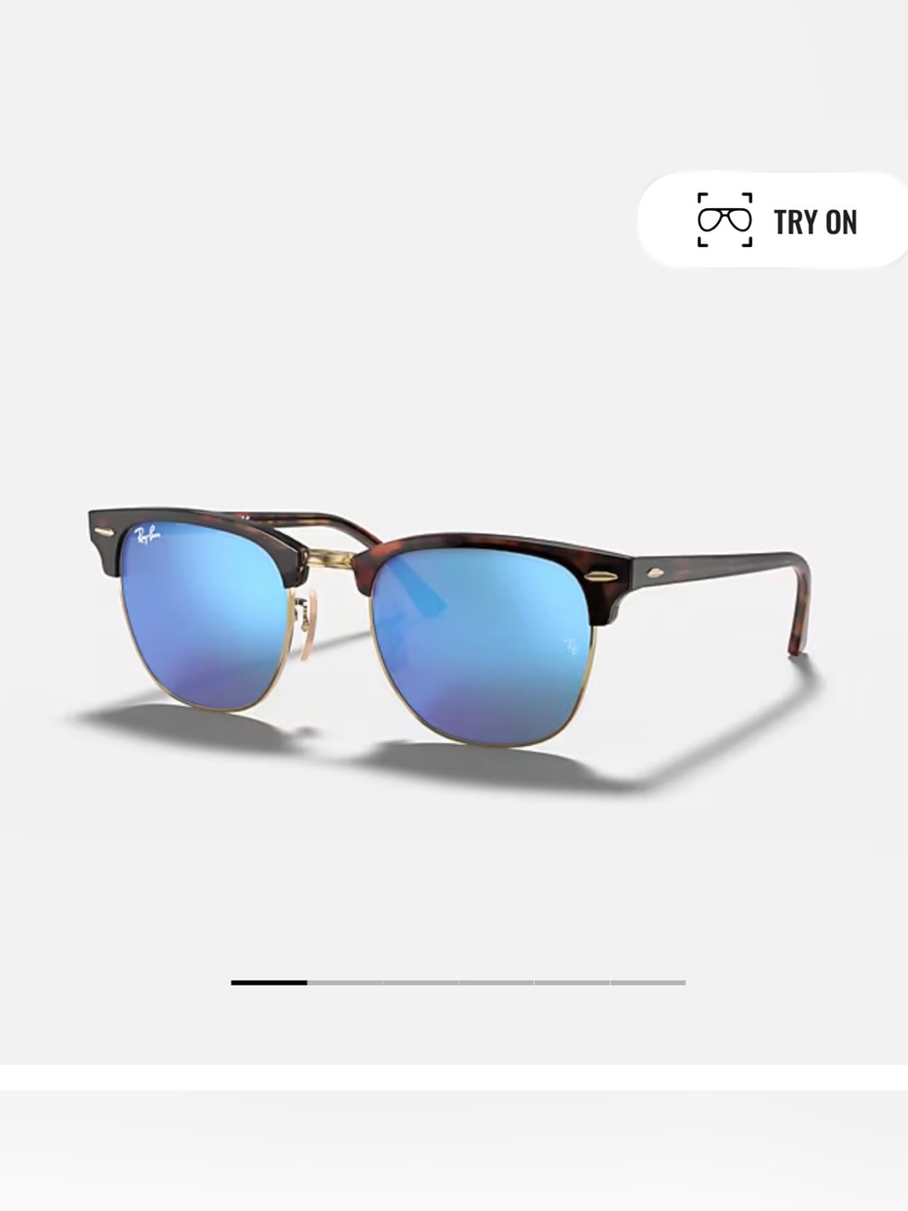 Ray-Ban Clubmaster Sunglasses - Tortoise Frame with Blue Lenses